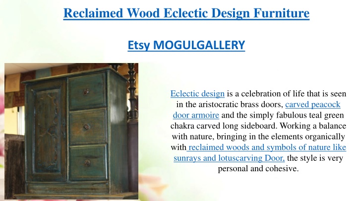 reclaimed wood eclectic design furniture etsy
