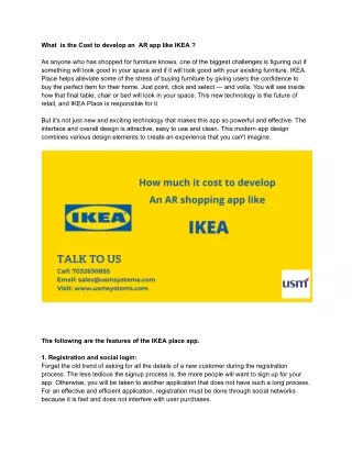 what is the cost to develop an ar app like ikea