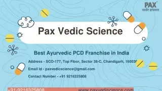 Best Ayurvedic PCD Franchise in India