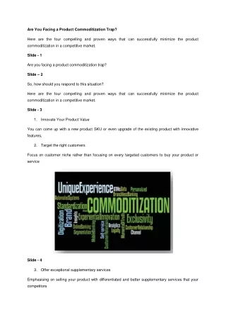 are you facing a product commoditization trap