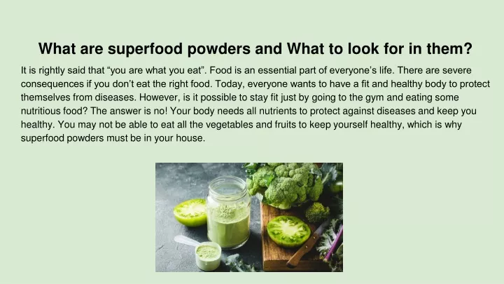 what are superfood powders and what to look