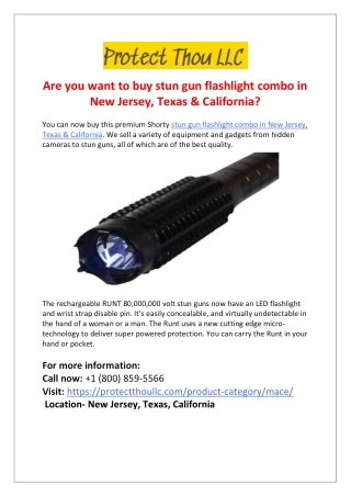 Buy stun gun flashlight combo in New Jersey, Texas & California
