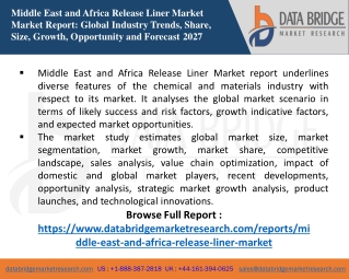 Middle East and Africa Release Liner Market