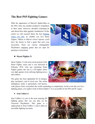 The Best PS5 Fighting Games  Universal Play Station