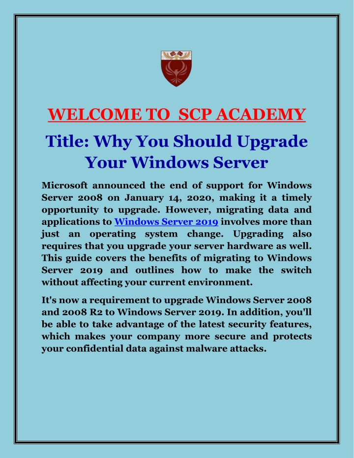 welcome to scp academy