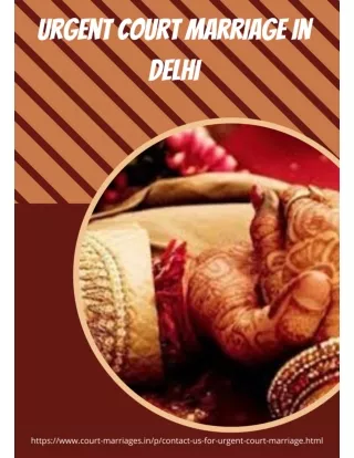 Urgent Court Marriage in Delhi