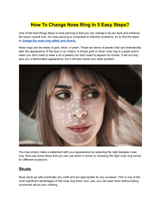 How To Change Nose Ring In 5 Easy Steps_