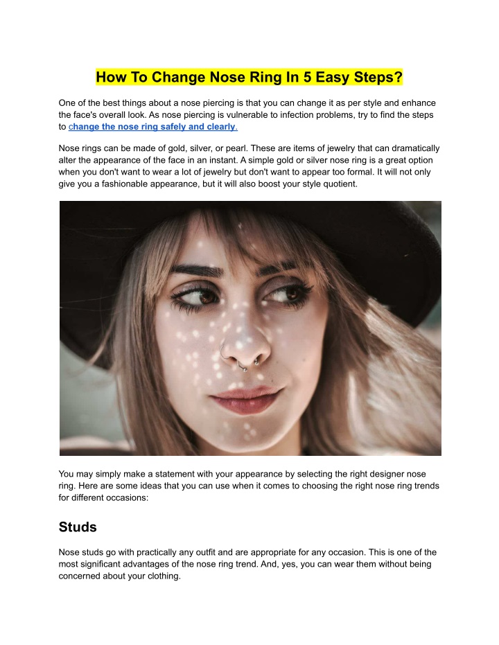 how to change nose ring in 5 easy steps