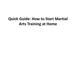 quick guide how to start martial arts training at home