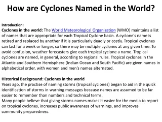 how are cyclones named in the world