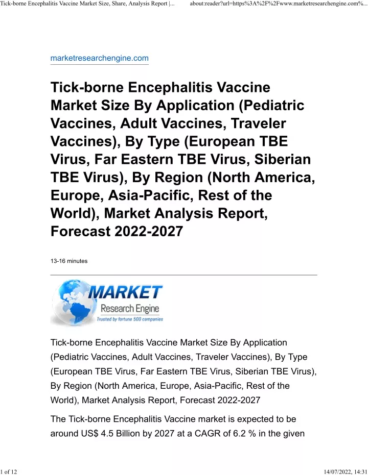 tick borne encephalitis vaccine market size share