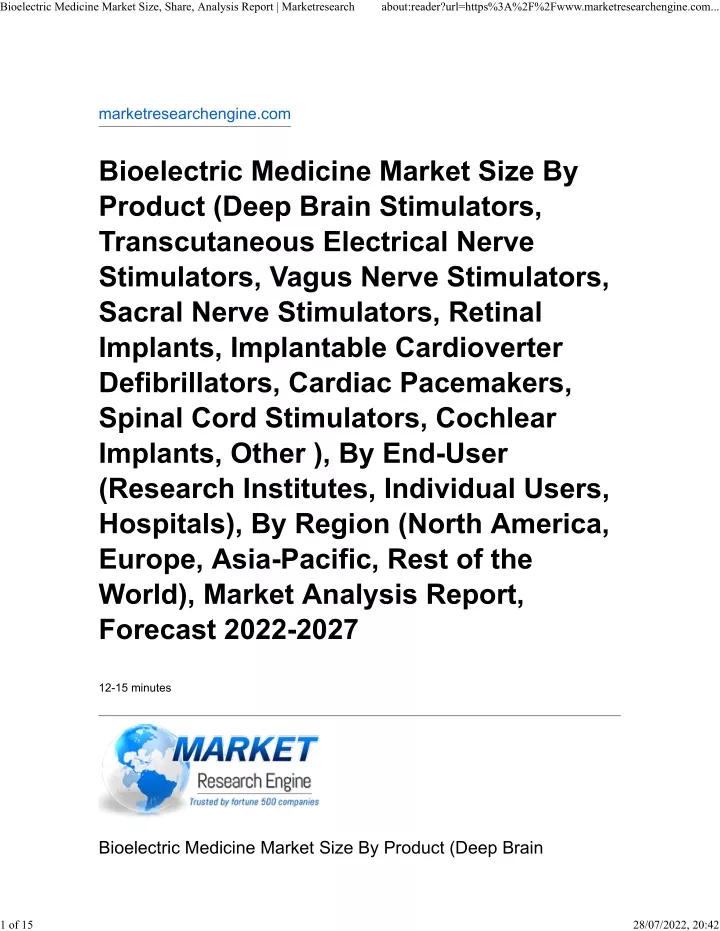 bioelectric medicine market size share analysis