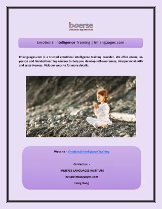 emotional intelligence training imlanguages com