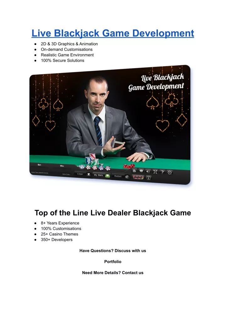 live blackjack game development