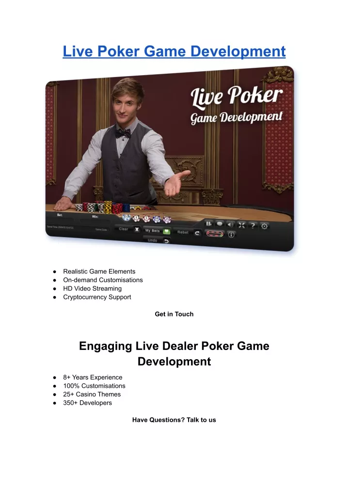 live poker game development