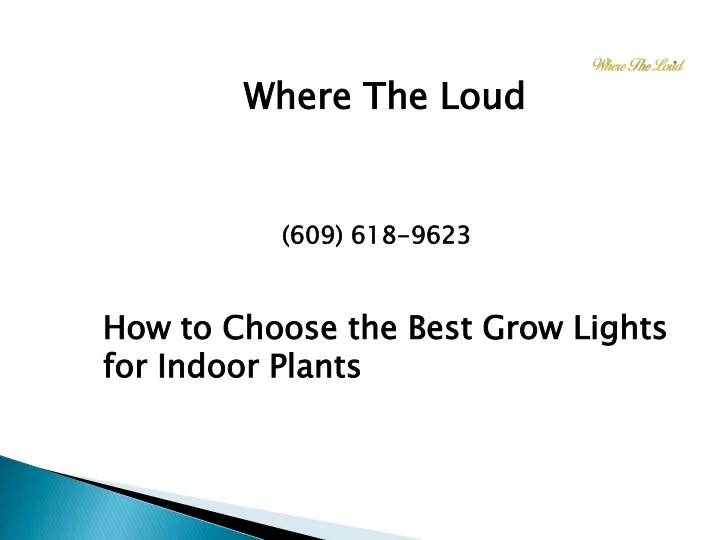 PPT - How to Choose the Best Grow Lights for Indoor Plants PowerPoint ...