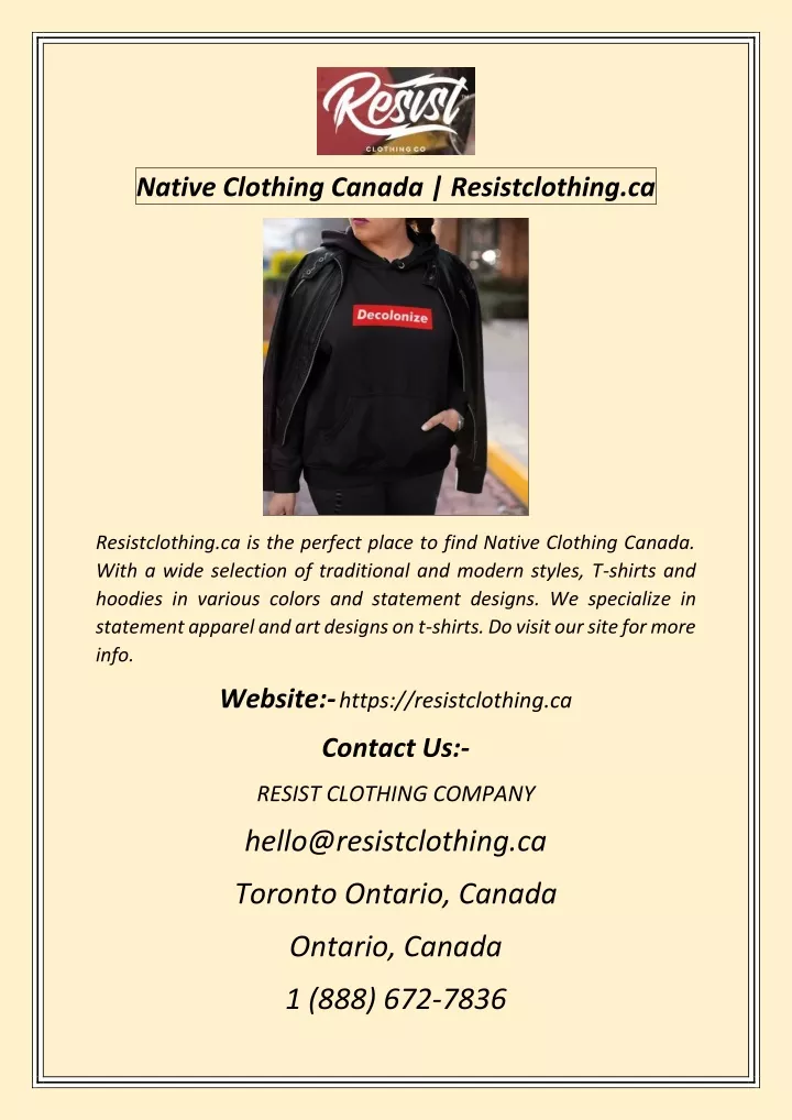 native clothing canada resistclothing ca
