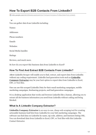 how to export b2b contacts from linkedin