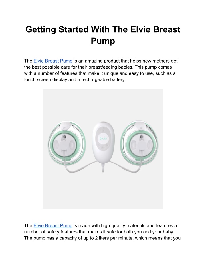 getting started with the elvie breast pump