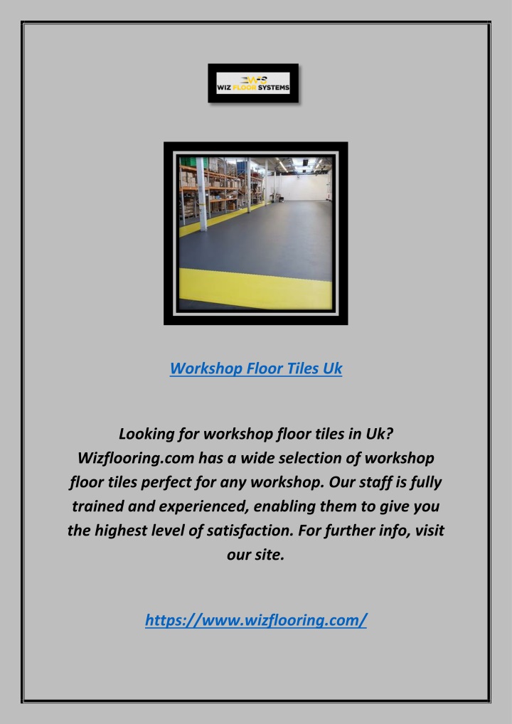 workshop floor tiles uk