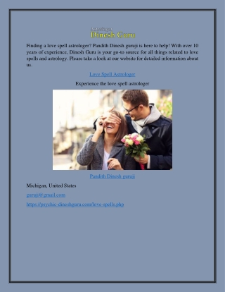 Experience the love spell astrologer