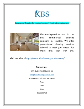 Commercial Cleaning Companies Houston Kbscleaningservicescom