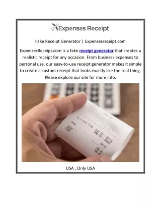 Fake Receipt Generator | Expensesreceipt.com