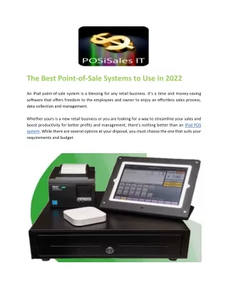 The Best Point-of-Sale Systems to Use in 2022