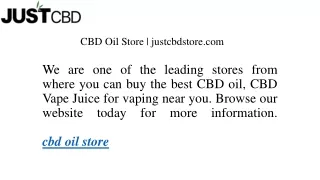 CBD Oil Store | justcbdstore.com