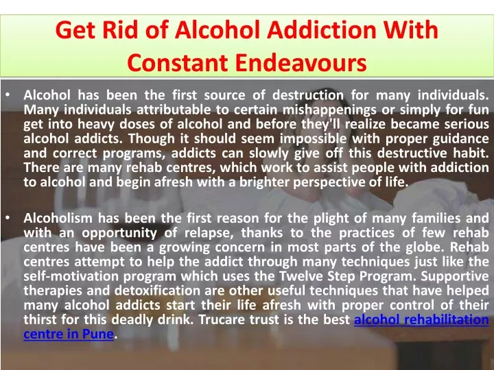get rid of alcohol addiction with constant