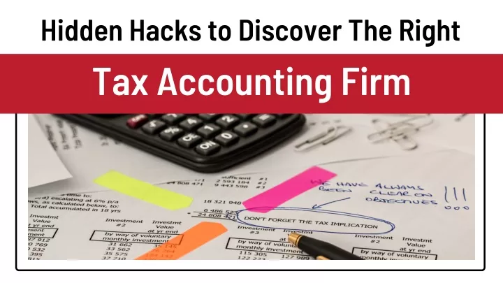 hidden hacks to discover the right tax accounting