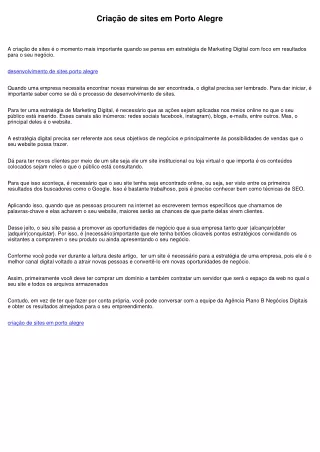 Criação de sites em Porto Alegre