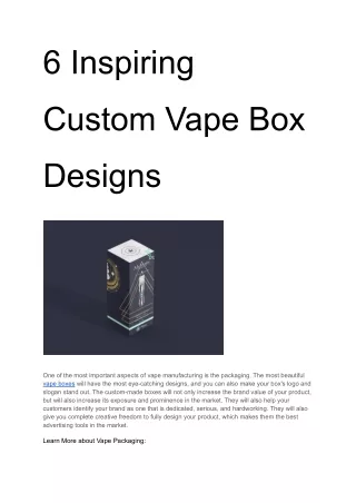 6 Inspiring Custom Vape Box Designs