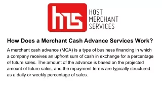 how does a merchant cash advance services work