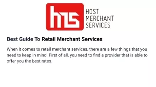 best guide to retail merchant services