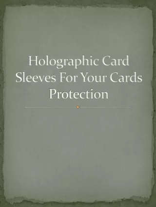 Holographic Card Sleeves For Your Cards Protection