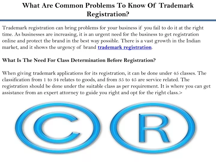 what are common problems to know of trademark