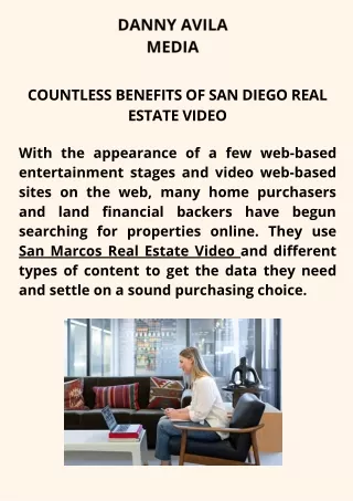 Countless Benefits Of San Diego Real Estate Video