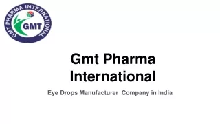 Eye Drops Manufacturer  Company in India