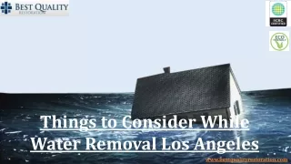 Things to Consider While Water Removal Los Angeles