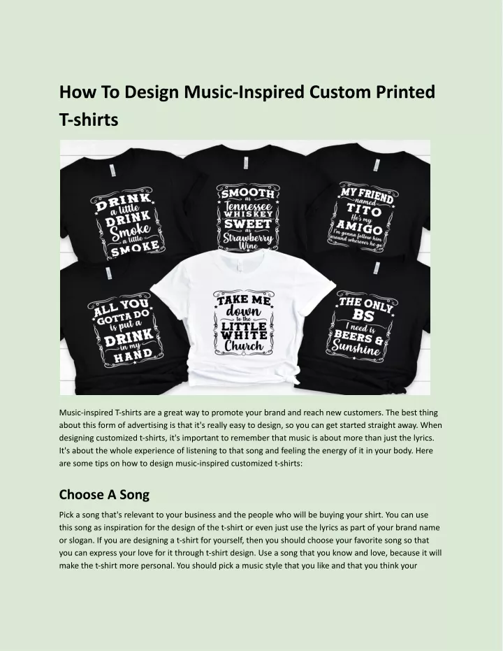 how to design music inspired custom printed