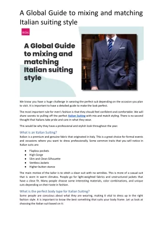 a global guide to mixing and matching italian