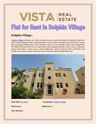 Flat for Rent in Dolphin Village