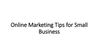 Online Marketing Tips for Small Business
