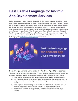 Best Usable Language for Android App Development Services.docx
