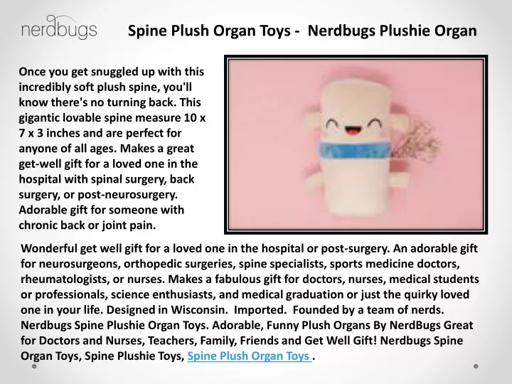spine plush organ toys nerdbugs plushie organ