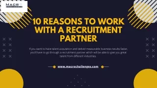 10 reasons to work with a recruitment partner