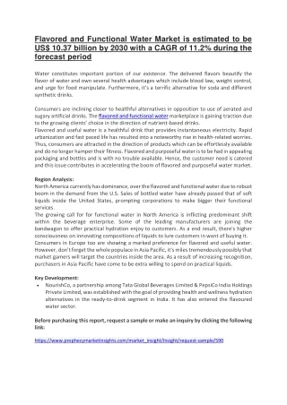 flavored and functional water market is estimated