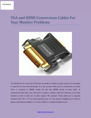 VGA And HDMI Conversions Cables For Your Monitor Problems
