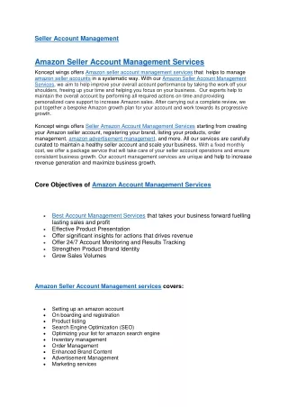 Seller Account Management